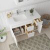 12 Classic Bright White Shaker Vanity Base Cabinet with Divided Storage for Bath Renovation