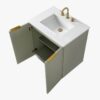 Contemporary Fluted Bathroom Vanity with Double Soft-Close Doors & Adjustable Storage Shelf