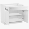 2 Freestanding White Recessed Panel Vanity Base Cabinet with Adjustable Storage Shelves