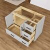 2 Neutral Light Grey Shaker Vanity Cabinet Base with Soft Close Storage for Modern & Farmhouse Bath Remodel