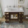 2 Espresso Shaker Vanity Base Cabinet with Large Soft-Close Storage Drawers