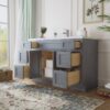 2 Classic Gray Shaker Vanity Base Cabinet with Large Soft-Close Storage Drawers