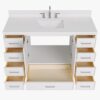Bright White Bathroom Vanity Cabinet with Large Soft-Close Storage & Nickel Pulls for Master Bath