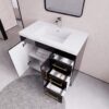 Luxury Split Storage Black Gloss Vanity with Full Soft-Close Drawers & Cabinet Door