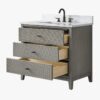2 Spacious Storage Fluted Bathroom Vanity with Full Soft-Close Solid Wood Drawers