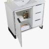 2 Minimalist White Bathroom Vanity with Full Soft-Close Hardware & Adjustable Interior Shelf