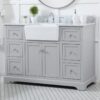 2 Transitional Light Grey Bathroom Vanity with Full Soft-Close Hardware & Natural Marble Countertop