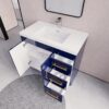 Luxury Gloss Navy Bathroom Vanity with Split Storage Zones & Soft-Close System