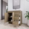 2 Dual Storage Oak Bathroom Vanity with Full Soft-Close Drawers & Cabinet Doors