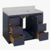 Contemporary Navy Single Sink Vanity with Full Soft-Close Hardware & Spacious Interior Storage