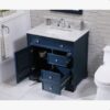 Coastal Navy Louver Bathroom Vanity Soft Close Drawers Multi-Zone Storage Layout