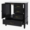 2 Vintage Traditional Black Bathroom Vanity Soft Close Drawers Large Split Storage Layout