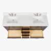2 Modern Espresso Double Sink Vanity Soft Close Drawers Multi-Zone Classified Storage Layout
