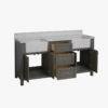72" Freestanding Grey Double Farm Sink Vanity Cabinet with Symmetrical Storage