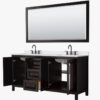 Traditional Espresso Shaker Double Vanity with Soft Close Drawers & Spacious Side Storage Cabinets