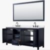 Classic Navy Shaker Double Vanity with Soft Close Drawers & Large Side Storage Cabinets