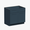 Freestanding Matte Navy Recessed Panel Vanity Cabinet Base for Custom Sink Top