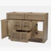 48" Freestanding Recessed Panel Double Vanity Base for Custom Countertop