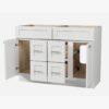 2 48" Freestanding Recessed Panel Double Vanity Base for Custom Countertop