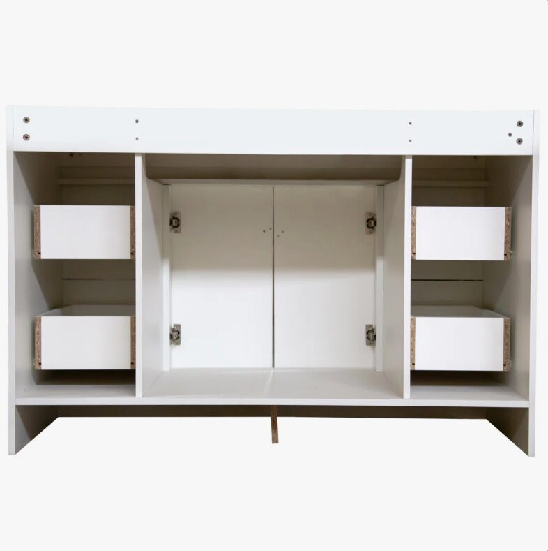Classic White Raised Panel Vanity Base with Drawer & Cabinet Storage for Bathroom Remodel