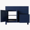 2 Classic Navy Shaker Vanity Base with Dovetail Drawers for Farmhouse & Transitional Bath Remodel