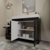 Gloss Black Contemporary Bathroom Vanity with Sink Countertop