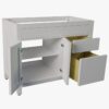 2 Neutral Grey Shaker Vanity Base with Dovetail Drawers for Modern & Transitional Bathroom Remodel