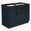 Modern Navy Solid Wood Vanity Base with Dovetail Drawers for Bathroom Remodel