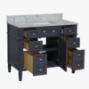 3 Classic Navy Solid Wood Vanity Cabinet with Carrara Countertop for Traditional & Farmhouse Bath Renovation