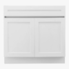 3 Freestanding White Recessed Panel Vanity Base Cabinet with Adjustable Storage Shelves