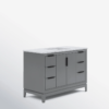 3 Sleek Gray Freestanding Bathroom Vanity with Large Soft-Close Storage & Marble Countertop