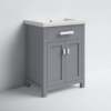 3 Compact Gray Shaker Bathroom Vanity with Single Drawer & Double Storage Doors