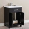 Space-Saving Black Shaker Bathroom Vanity with Single Drawer & Double Storage Doors