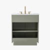 Contemporary Fluted Bathroom Vanity with Double Soft-Close Doors & Adjustable Storage Shelf