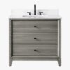 3 Spacious Storage Fluted Bathroom Vanity with Full Soft-Close Solid Wood Drawers