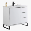 3 Minimalist White Bathroom Vanity with Full Soft-Close Hardware & Adjustable Interior Shelf