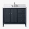 Contemporary Reeded Wood Bathroom Vanity with Split Storage & Full Anti-Slam Soft-Close Hardware