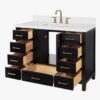 3 Rustic Black Oak Bathroom Vanity with Full Soft-Close Slides & Spacious Classified Storage