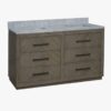 Transitional Double Sink Freestanding Vanity with Full Soft-Close Drawers & Marble Countertop