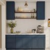 3 Freestanding Deep Blue Recessed Panel Vanity Cabinet Base for Custom Countertop