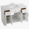 Transitional Farmhouse White Bathroom Vanity with Large Storage for Master Bath Remodel