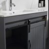 3 Rustic Farmhouse Grey Sliding Barn Door Vanity Spacious Dual Storage Design