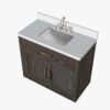 3 Contemporary Dark Wood Grain Bathroom Vanity Soft Close Doors Spacious Organized Storage
