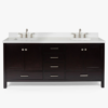 3 Modern Espresso Double Sink Vanity Soft Close Drawers Multi-Zone Classified Storage Layout