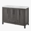 Transitional Farmhouse Grey Bathroom Vanity with Adjustable Shelves for Guest & Master Bath