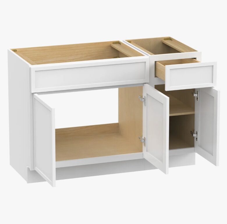 Freestanding Recessed Panel Vanity Base for Custom Sink Countertop
