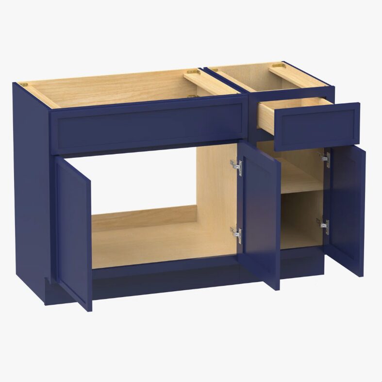 3 Freestanding Recessed Panel Vanity Base for Custom Sink Countertop