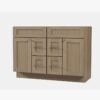 48" Freestanding Recessed Panel Double Vanity Base for Custom Countertop