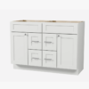 3 48" Freestanding Recessed Panel Double Vanity Base for Custom Countertop