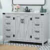 3 Modern Farmhouse Grey Single Vanity with Massive Drawer Storage for Guest & Main Bath